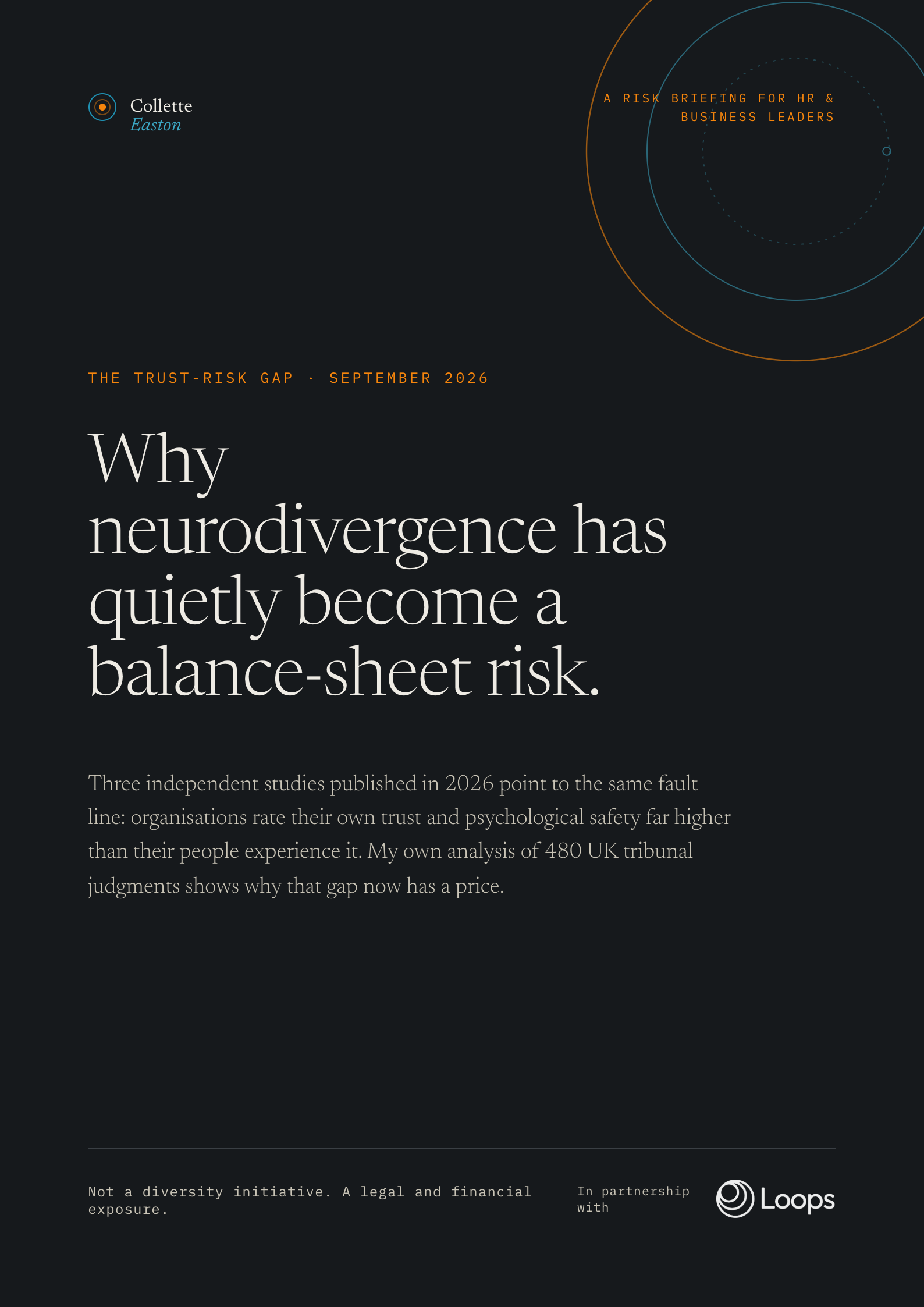 The Trust-Risk Gap: cover of the free HR briefing